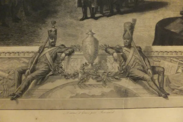 Ecole Royale Polytechnique, visit Napoleon 28 April 1815, original engraving 5