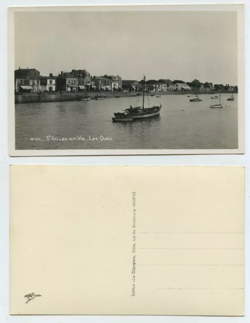 65913 - St. Gilles sur Vie - Les Quais - real photo - old postcard