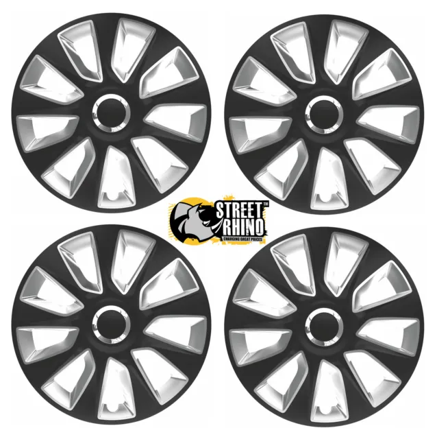 13" Universal Stratos RC Wheel Cover Hub Caps x4 Ideal For Fiat Punto