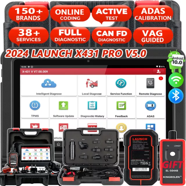 LAUNCH X431 PRO V5.0 ALL System Car Diagnostic Scanner Reset Tool Key ECU Coding