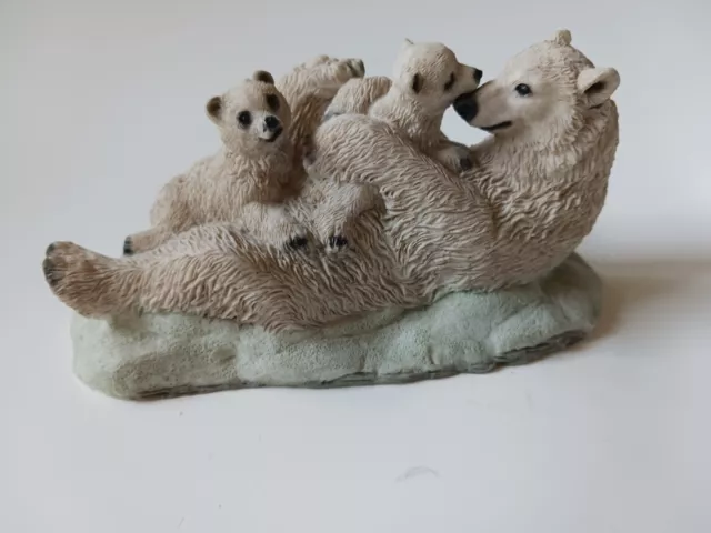 Polar Bear With Cubs Figurine