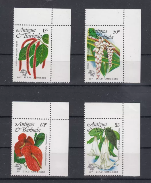 Timbre Stamp 4 Ile Antigua Y&T#739-42 Fleur Flower Neuf**/Mnh-Mint 1984 ~E55