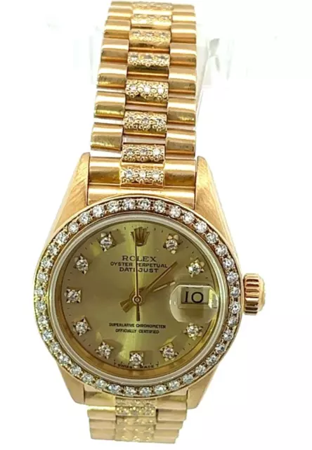 Donna Rolex Datejust President 18K Oro Giallo Diamonds