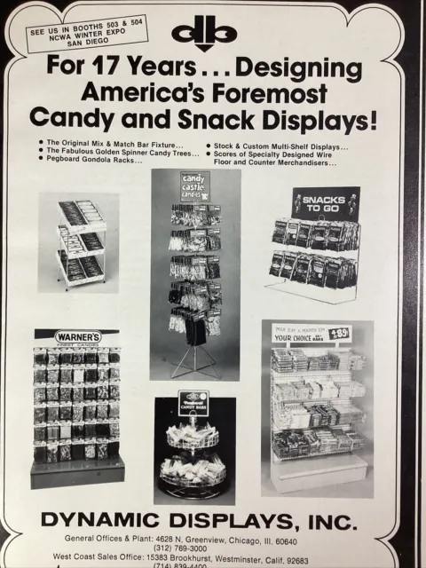 Dynamic Displays Candy Print Ad Original Vintage 1981 Rare VHTF Chicago IL
