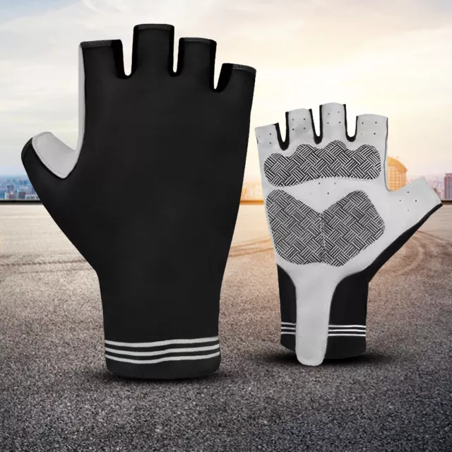 fr 1 Pair Bicycle Gloves Breathable Half Finger Bike Gloves for Adults Women Men