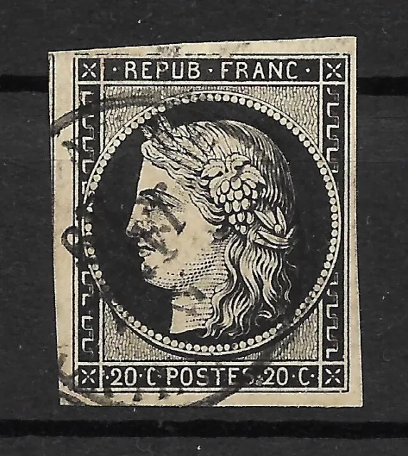 FRANCE CERES N°3 NOIR/JAUNE OBL CàD TYPE 15  JANV 1849 TB VOIR SCAN