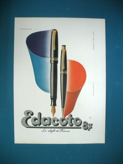 Publicite De Presse Edacoto 87 Le Stylo De France Illustration Ravo Ad 1946