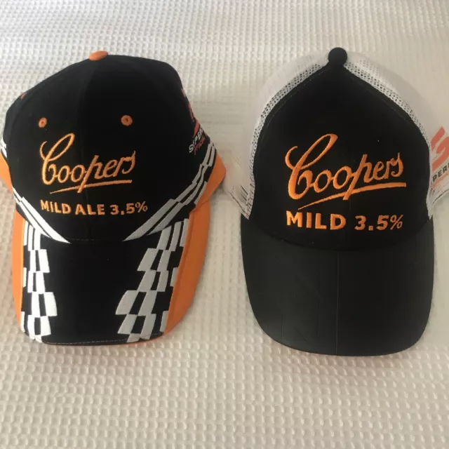 COOPERS 3.5% MILD Ale Beer 2 HATs V8 SUPERCARS Collectable Official Merchandise