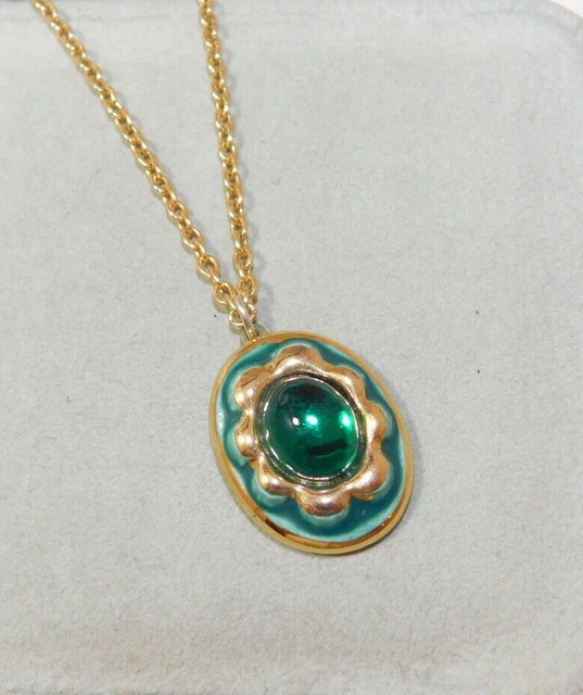 Au Merite Pendentif Médaillon Bruno Mercier Limoges - Porcelaine Bleu Orange Argent, Pièce Unique Semainier Meuble