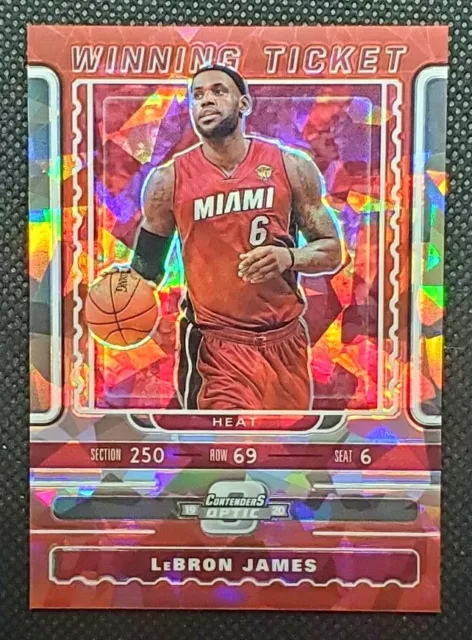 2019-20 panini CONTENDERS OPTIC LEBRON JAMES WINNING TICKET RED ICE PRIZM heat
