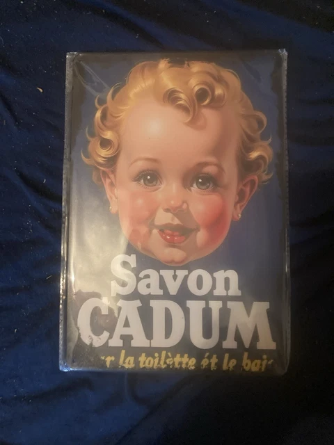 Plaque Publicitaire Métal Bombée – Savon Cadum – 15x21 Cm – Neuf