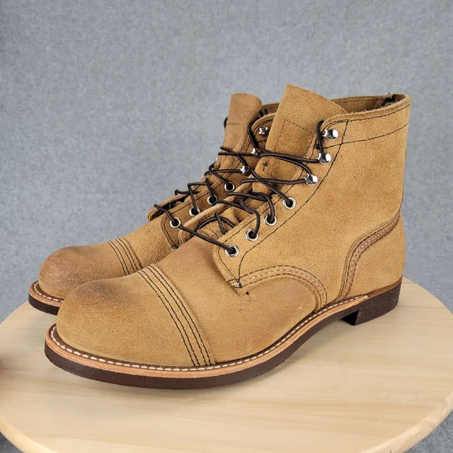 RED WING IRON Ranger 8083 Mens 8 Hawthorne Muleskinner Roughout Leather ...