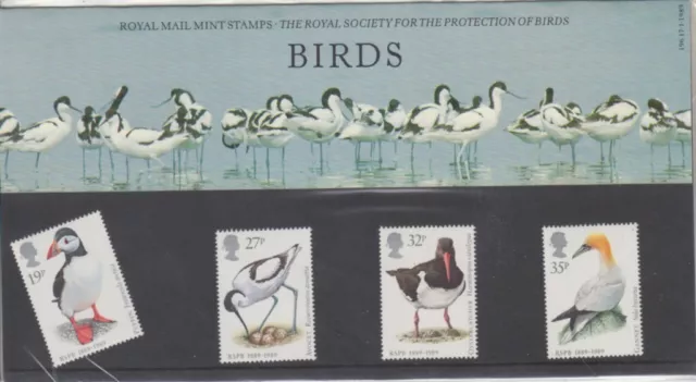 Gb 1989 Birds Rspb Presentation Pack 196 Sg 1419 1422 Mint Stamp Set