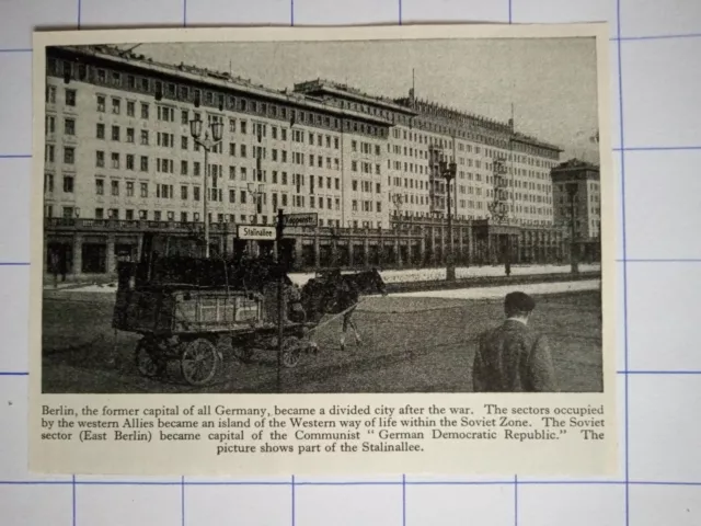 Berlin Stalinallee horse and cart Street buildings