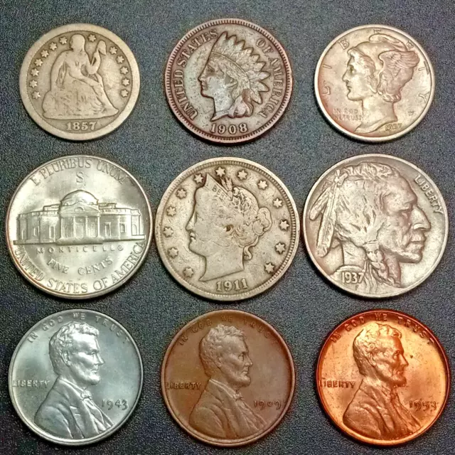 Old Obsolete US Coin Collection With Silver Starting 1800's Nice Set! (Lot#5)