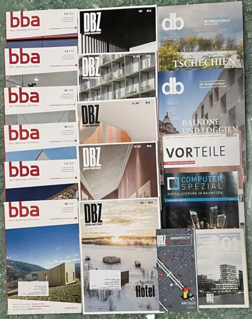 Deutsche Bauzeitschrift Architekturzeitschriften DBZ DB BBA 14 Stück