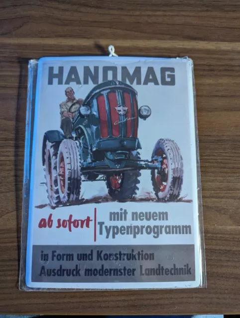 Hanomag = Blechschild MAKELLOS Trecker Schlepper Landwirt Farmer