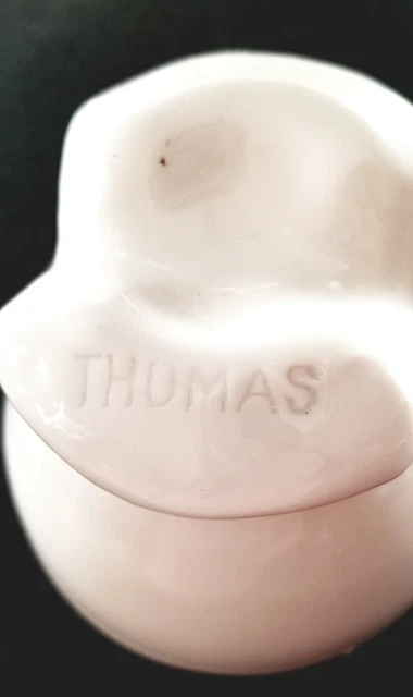 WHITE PORCELAIN Saddleback INSULATOR RARE OLD THOMAS 1800s telephone insulator 2
