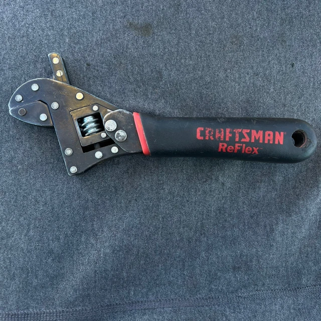 CRAFTSMAN TOOL REFLEX 8” 45782 Adjustable Wrench USA Black Patent