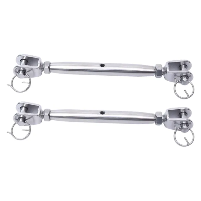 2PCS Stainless Steel Turnbuckle M6 Medifier Turnbuckle for Sailing Boat Awnings