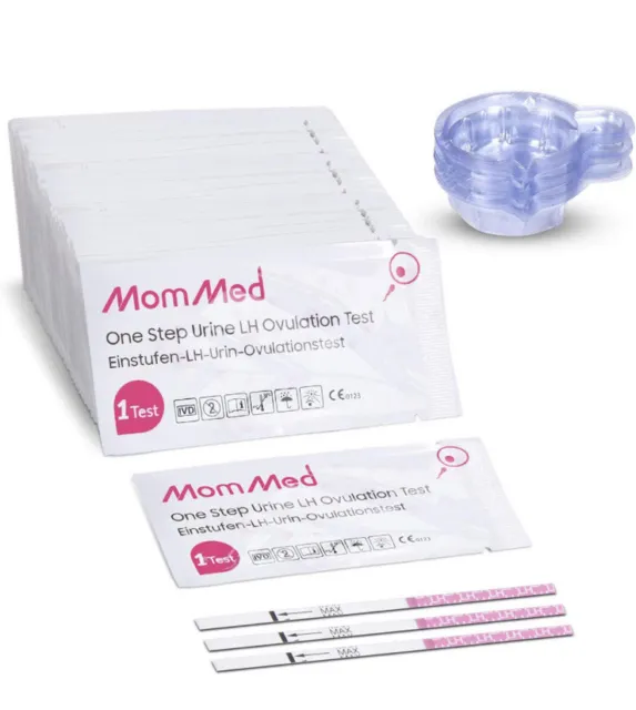 Tiras reactivas de ovulación MomMed (LH60) con 60 tazas de colección, aumento confiable de LH