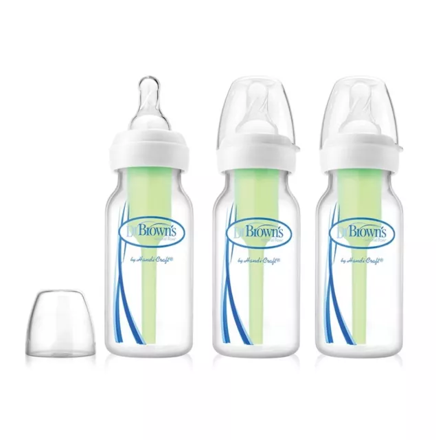 Dr Brown's 3 Pack Options Baby Bottle 120ml with Level 1 Teats BPA Free