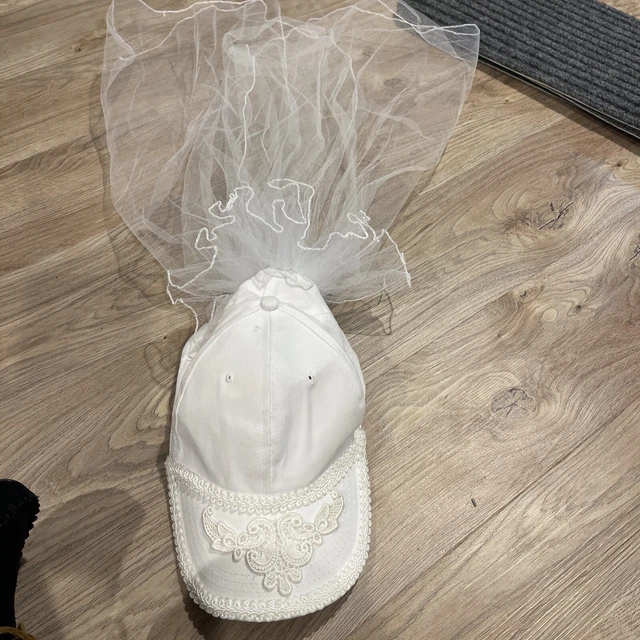 BRIDE BaseBall CAP WITH ATTACHED VEIL Bachelorette Party Hat Wedding Bridal