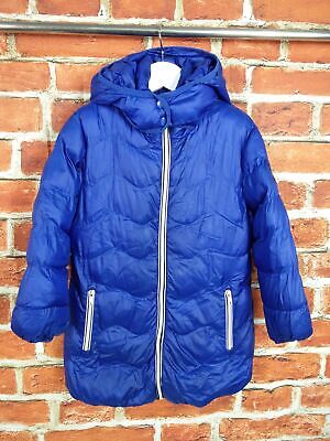Girls Next Padded Coat Age 5-6 Years Blue Fleece Lined Hooded Jacket Warm 116Cm