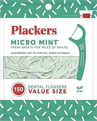 Plackers Micro Menta Dental Flossers, sabor menta fresca, palillo de dientes, sup Plegable