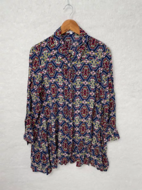 Camicia glamour abito donna blu paisley taglia small