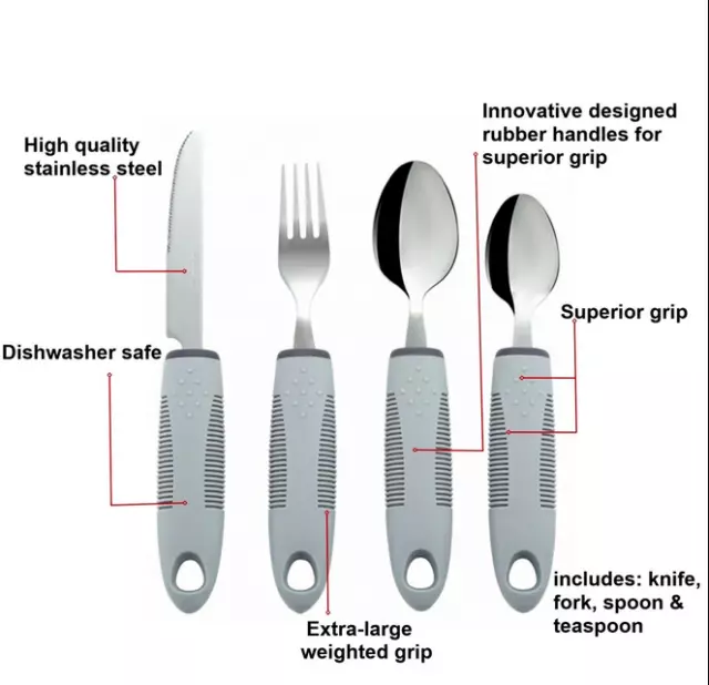 Disability Elderly Cutlery Eating Grip Aid Disabled Knife Fork Spoon Arthritis