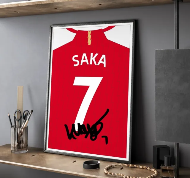 Saka Print 2023 2024 Signed Arsenal Photo Poster Squad Team Squad New Arsenal