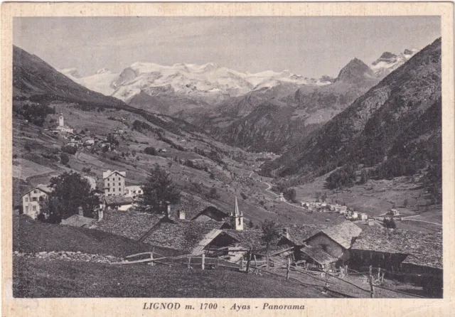 C17554-(Aosta),Lignod Ayas Panorama, Con Abitazioni E Panorama, Ed. Bechaz, 1959
