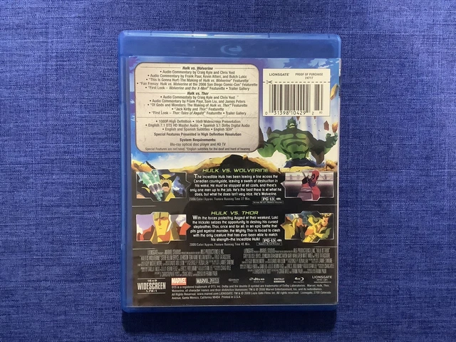 HULK VS. - Wolverine , Thor Blu-ray] Marvel - US Region Free VGC EUR 12