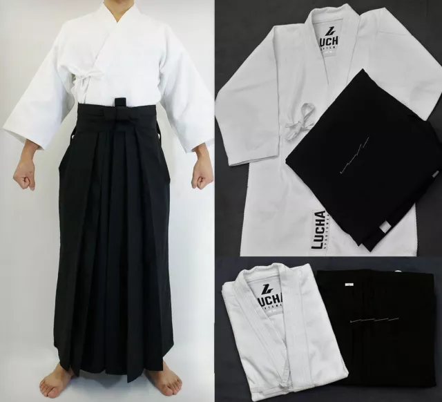 Japanese Samurai Boys Yukata Kimono Kendo Gi + Hakama Pants Set Cosplay  Costume