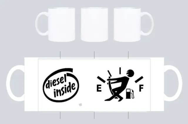 " diesel funny fuel level man  " tea/coffee mug off road 4x4
