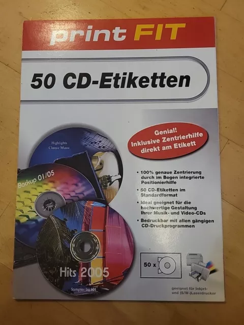 33 DVD / CD-Etiketten von print FIT für Inkjet oder (S/W-)Laser-Drucker