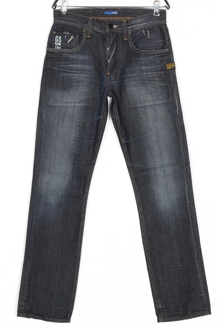 Jean Homme G-Star Raw Attacc Straight Taille W30 L34 Gris - Coupé Professionnellement - Très Bon état