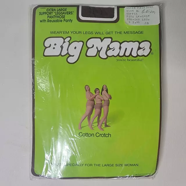 Vintage Big Mama Exclusive Reusable Panty NOS Queen - XL - 6599 - Coffee