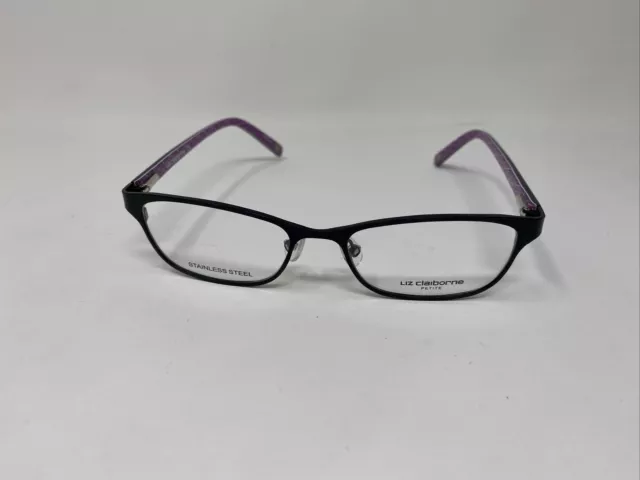 Liz Claiborne Petite Fit L425 0003 Black 48/16/130 Flex Hinge Eyeglasses !J38