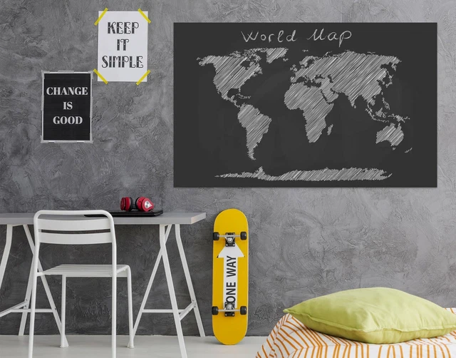 3D BLACK LINES KEP273 World Map Character Wall Mural Decal Stickers 3d-black-lines-kep273-world-map-character-wall-mural-decal-stickers