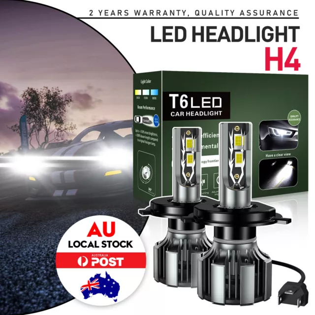 MODIGT 9003 HB2 H4 LED Headlight Globe Bulb Kit Hi/Lo Beam 10000LM 6000K White