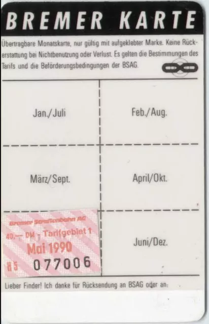BREMER KARTE LIEBESPAAR Junge&Mädchen, Bremer Straßenbahn AG (BSAG