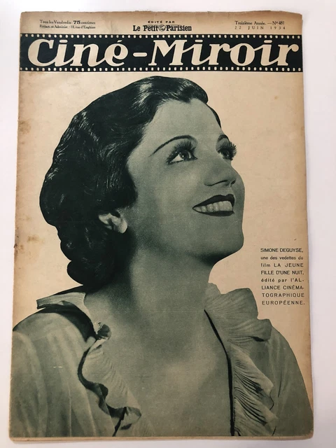 Magazine cine miroir simone deguyse josephine Baker Marlene Dietrich clara Bow