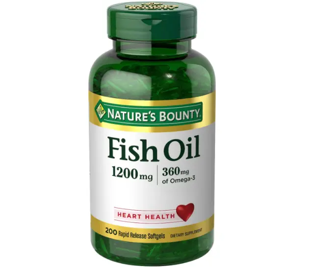 Nature's Bounty Fish Oil, Supports Heart Health, 1200 Mg Omega-3 Softgels 200 Ct