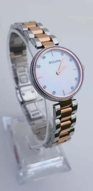 Stunning, Rrp £199 Bulova 98S147, Ladies 27Mm Stainless & Rose Gold Plated Watch