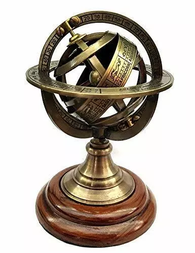 Antike Art Messing Armillarsphär Astrolabe Globe für Bür Tischdekoration