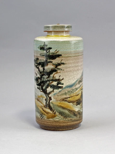 99845224 Peint à la Main Bouteille / Carafe avec Paysage