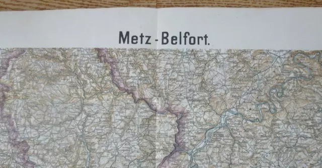 Alte Landkarte Metz/Belfort Plan-Umgebung Schlacht um 1.Weltkrieg Wehrmacht 1914