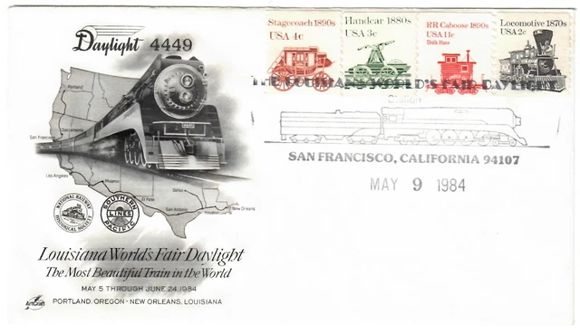 Southern Pacific SP 4449 1984 World's Fair First Day Cover FDC